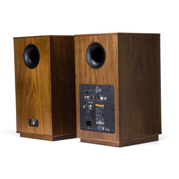 Klipsch The Sixes - Heritage Serisi Aktif Kablosuz Monitör Hoparlör Ceviz Ağacı Arka Görünüm